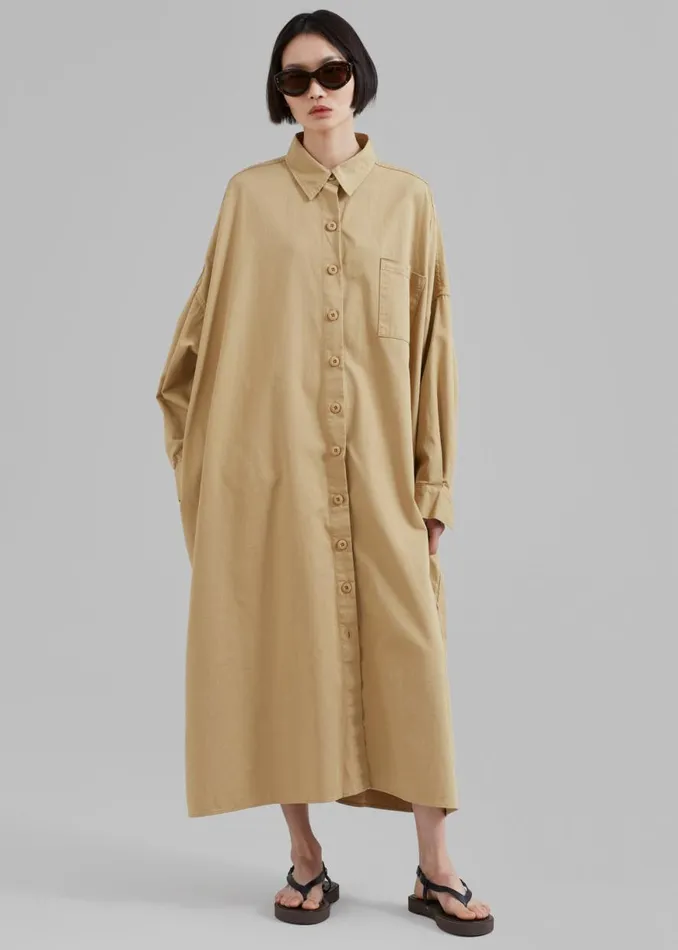 The Frankie Shop Kason Oversized Shirt Dress 8211 Sahara Shop Dresses