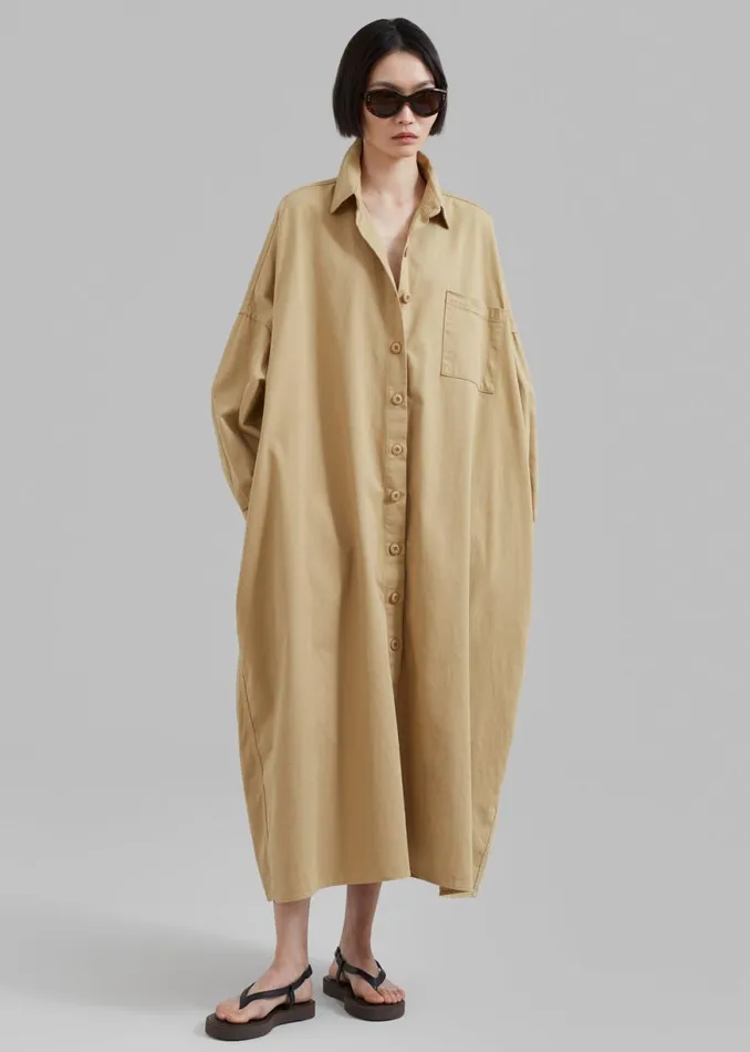 The Frankie Shop Kason Oversized Shirt Dress 8211 Sahara Shop Dresses