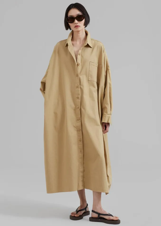 The Frankie Shop Kason Oversized Shirt Dress 8211 Sahara Shop Dresses