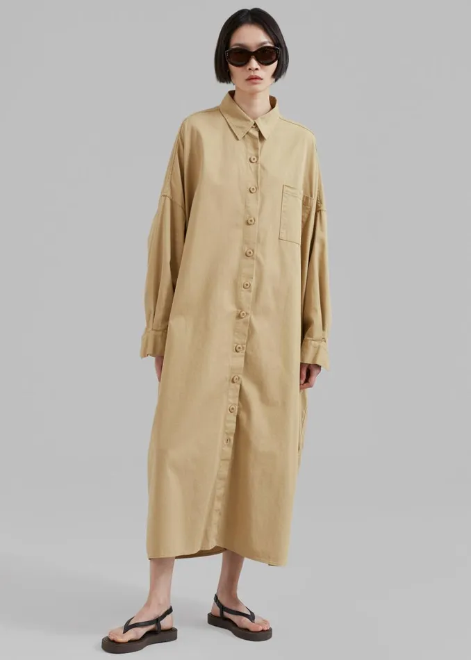 The Frankie Shop Kason Oversized Shirt Dress 8211 Sahara Shop Dresses