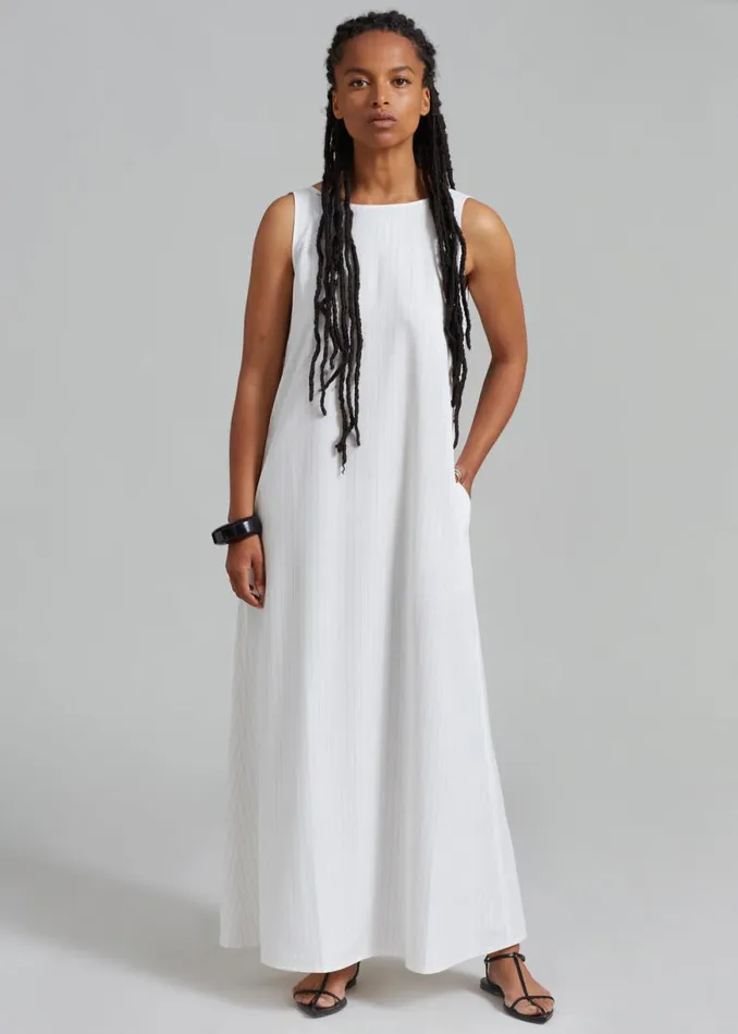 The Frankie Shop Laurel Sleeveless Maxi Dress 8211 White Pinstripe Shop Dresses