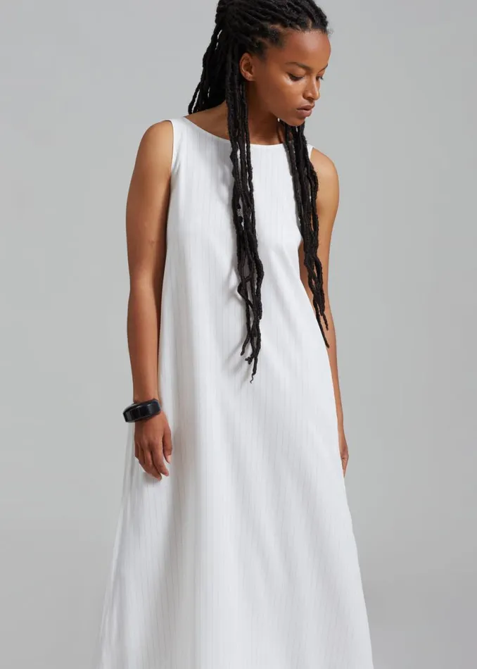 The Frankie Shop Laurel Sleeveless Maxi Dress 8211 White Pinstripe Shop Dresses