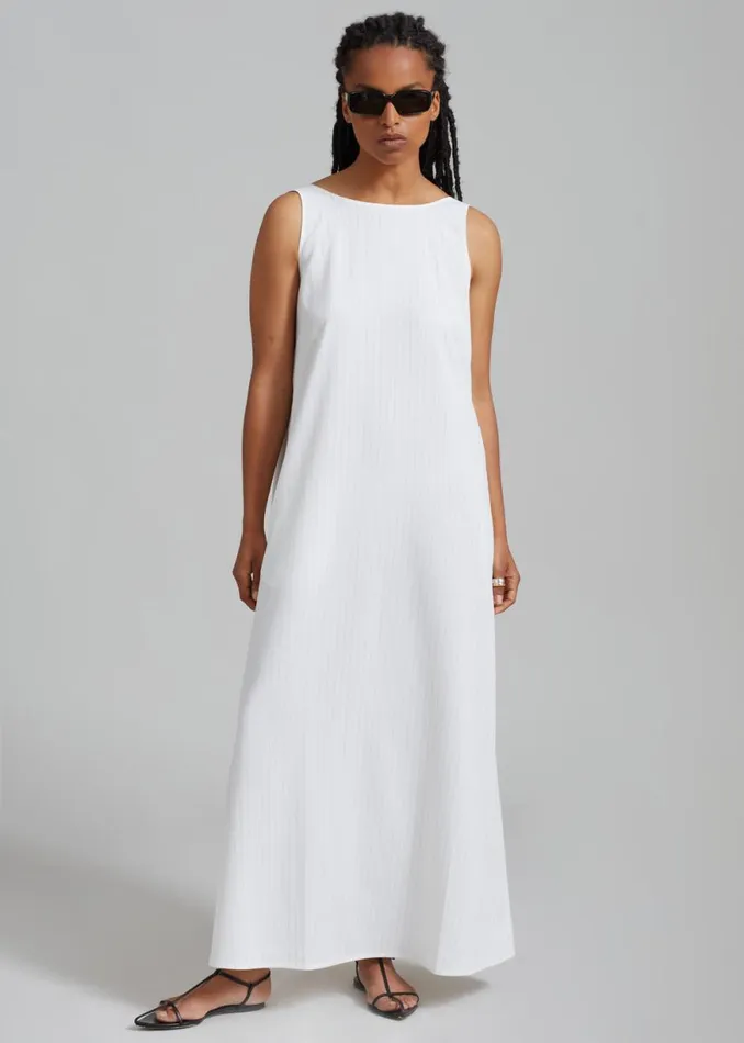 The Frankie Shop Laurel Sleeveless Maxi Dress 8211 White Pinstripe Shop Dresses