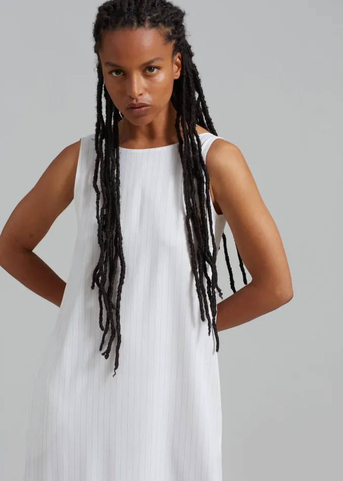 The Frankie Shop Laurel Sleeveless Maxi Dress 8211 White Pinstripe Shop Dresses