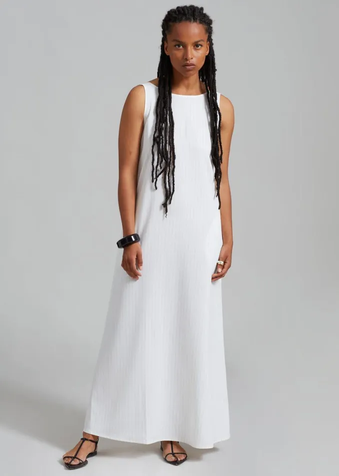 The Frankie Shop Laurel Sleeveless Maxi Dress 8211 White Pinstripe Shop Dresses
