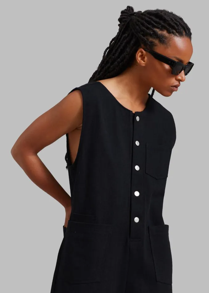 The Frankie Shop Liv Denim Jumpsuit 8211 Black Shop Denim