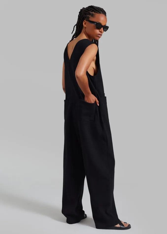 The Frankie Shop Liv Denim Jumpsuit 8211 Black Shop Denim
