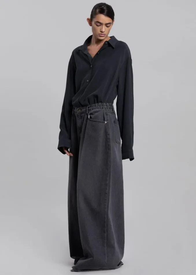 The Frankie Shop Lotta Fluid Shirt 8211 Charcoal Shop Tops