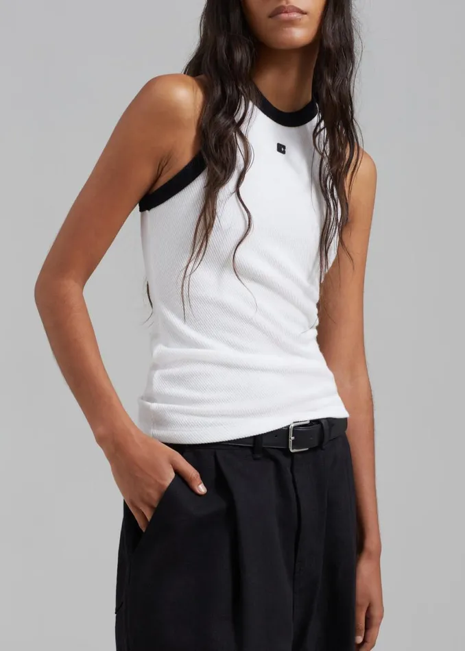 The Frankie Shop Low Classic Classic Rib Sleeveless Top 8211 White Shop Clothing