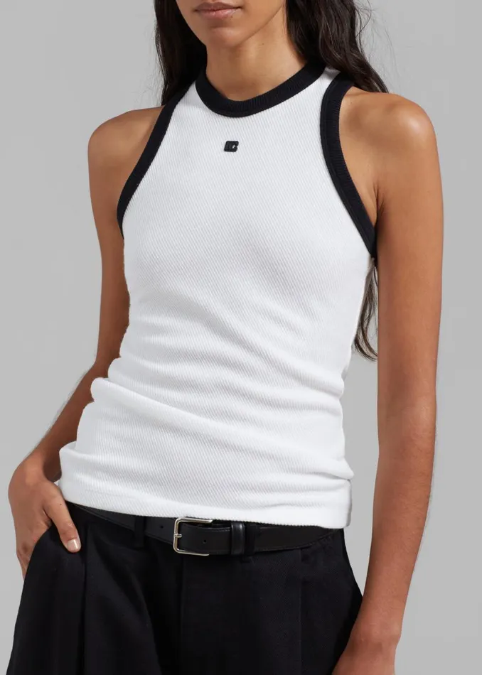 The Frankie Shop Low Classic Classic Rib Sleeveless Top 8211 White Shop Clothing