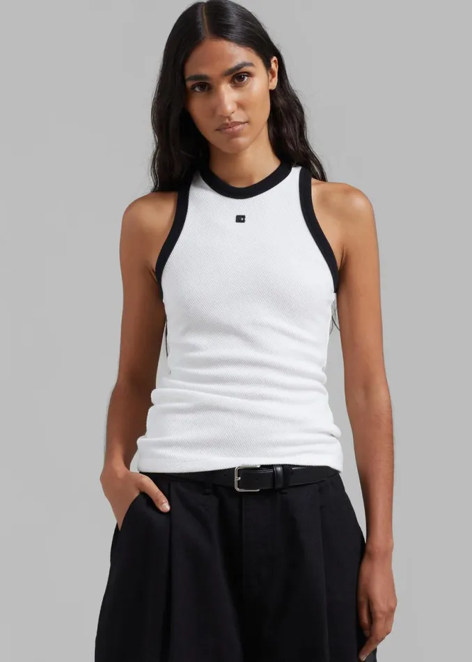 The Frankie Shop Low Classic Classic Rib Sleeveless Top 8211 White Shop Clothing