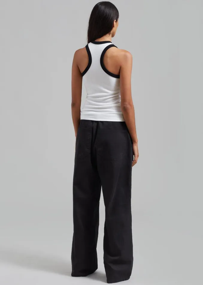 The Frankie Shop Low Classic Classic Rib Sleeveless Top 8211 White Shop Clothing