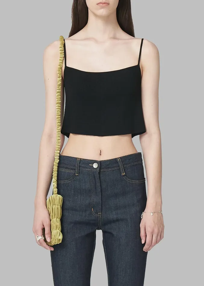 The Frankie Shop Low Classic Knitted Sleeveless Crop Top 8211 Black Shop Tops