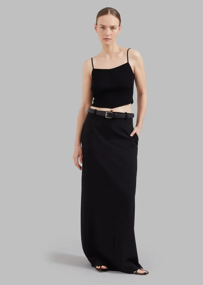 The Frankie Shop Low Classic Knitted Sleeveless Crop Top 8211 Black Shop Tops