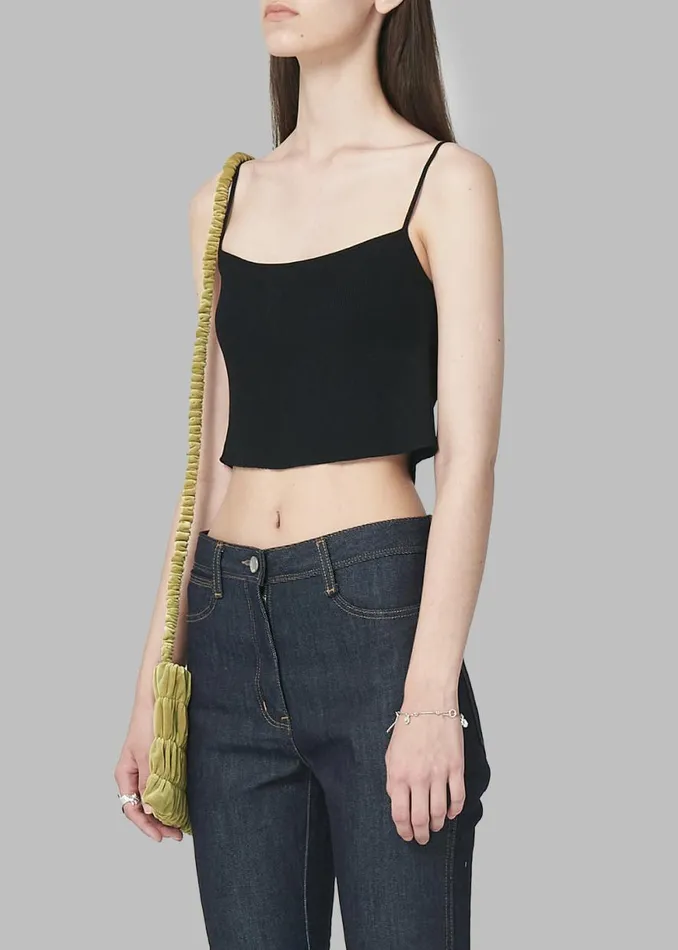 The Frankie Shop Low Classic Knitted Sleeveless Crop Top 8211 Black Shop Tops