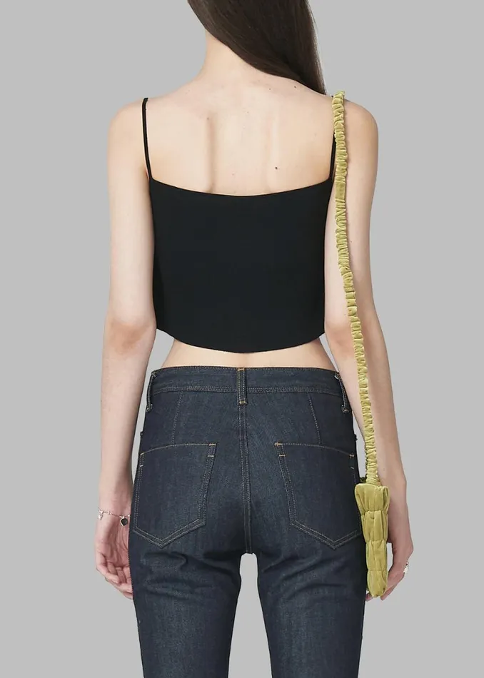 The Frankie Shop Low Classic Knitted Sleeveless Crop Top 8211 Black Shop Tops