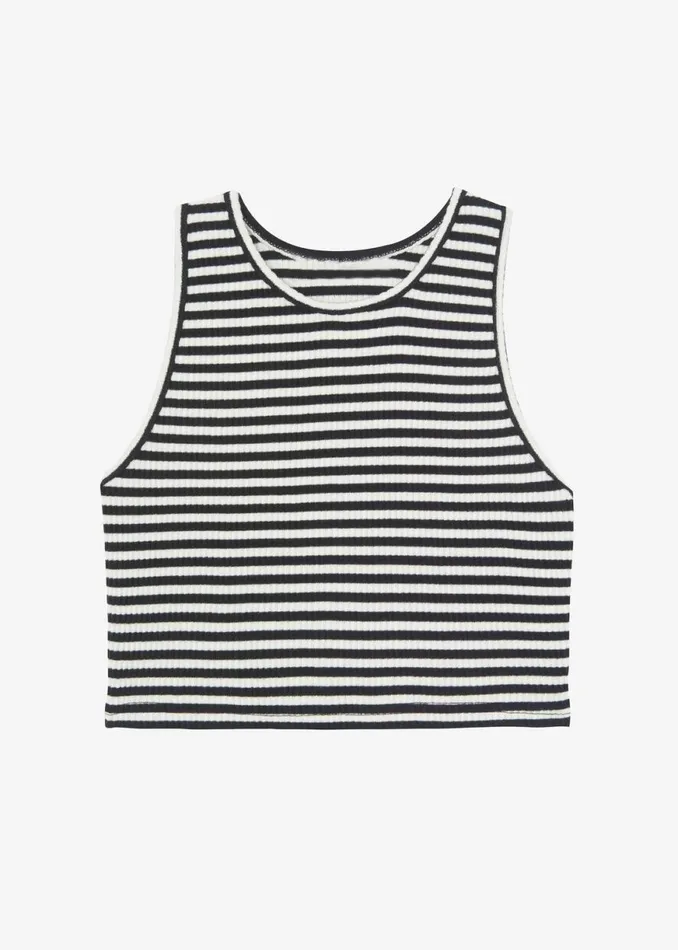 The Frankie Shop Martina Knit Tank Top 8211 Black Stripe Shop Tops