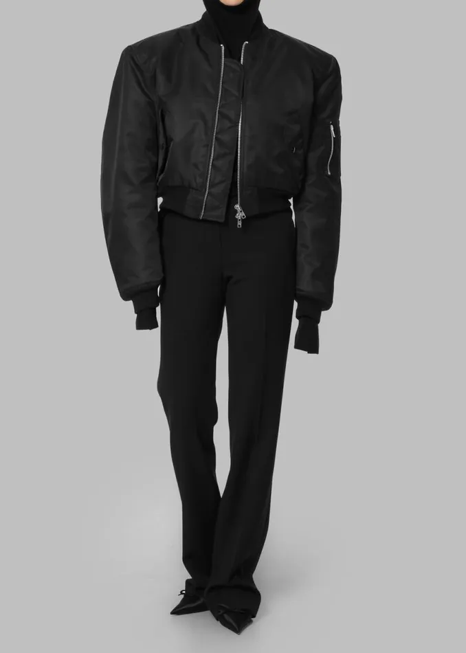 The Frankie Shop Mati Cropped Padded Bomber 8211 Black Shop Outerwear