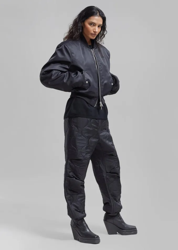 The Frankie Shop Mati Cropped Padded Bomber 8211 Black Shop Outerwear