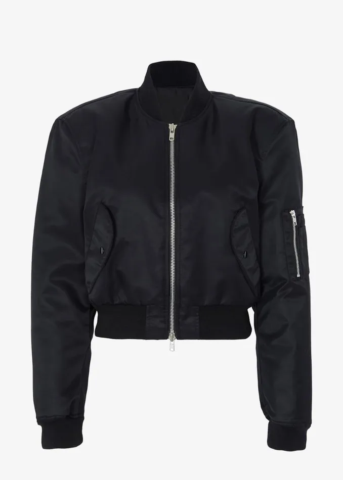 The Frankie Shop Mati Cropped Padded Bomber 8211 Black Shop Outerwear