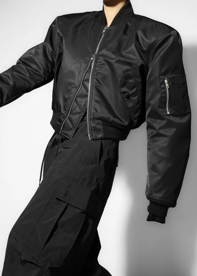 The Frankie Shop Mati Cropped Padded Bomber 8211 Black Shop Outerwear
