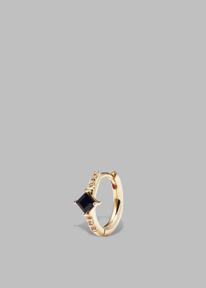 The Frankie Shop Otiumberg Black And White Sapphire Huggie Hoop Shop Accessories