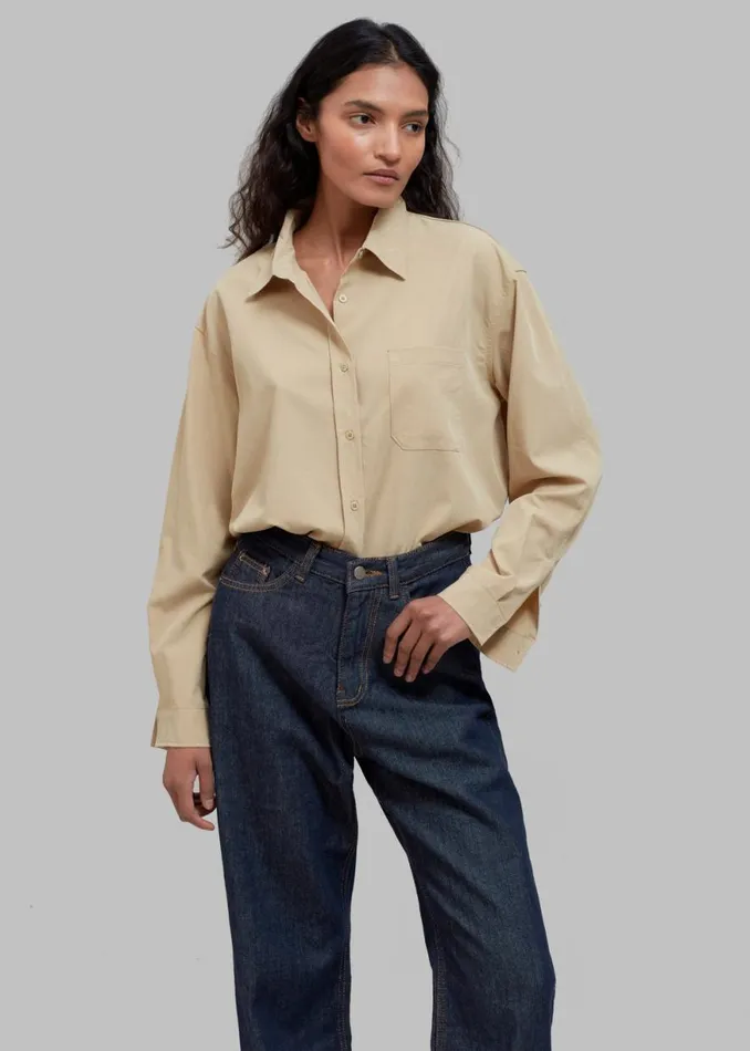 The Frankie Shop Rinne Shirt 8211 Tan Shop Tops