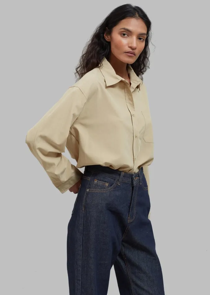 The Frankie Shop Rinne Shirt 8211 Tan Shop Tops