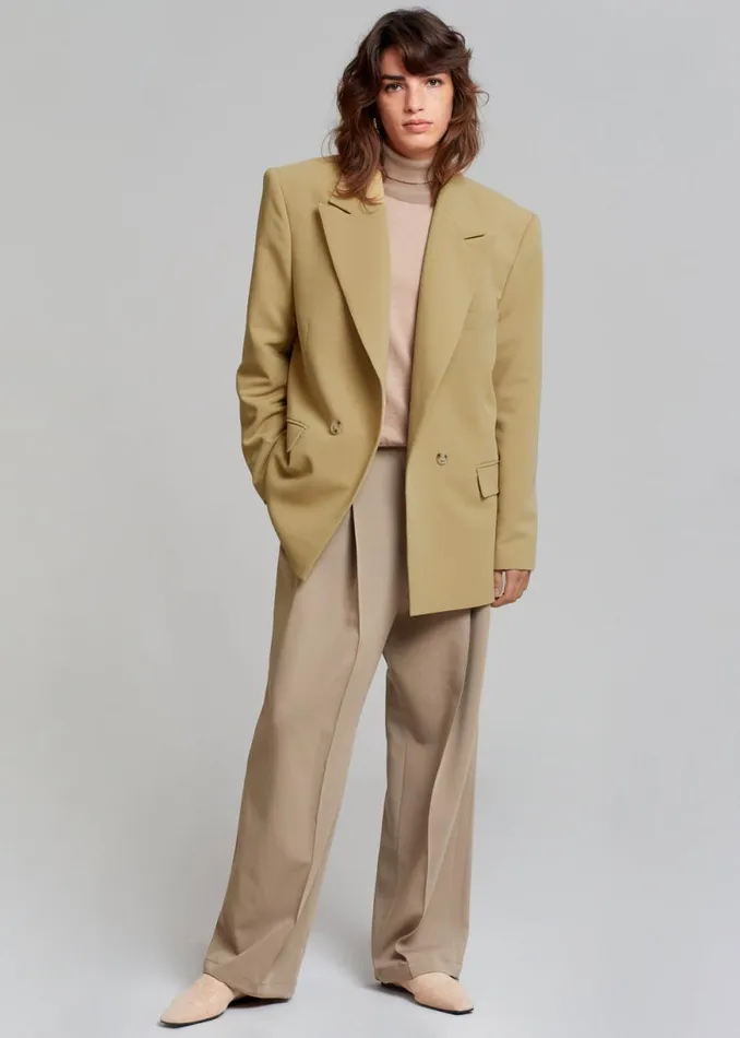 The Frankie Shop Rosali Blazer 8211 Khaki Shop Outerwear