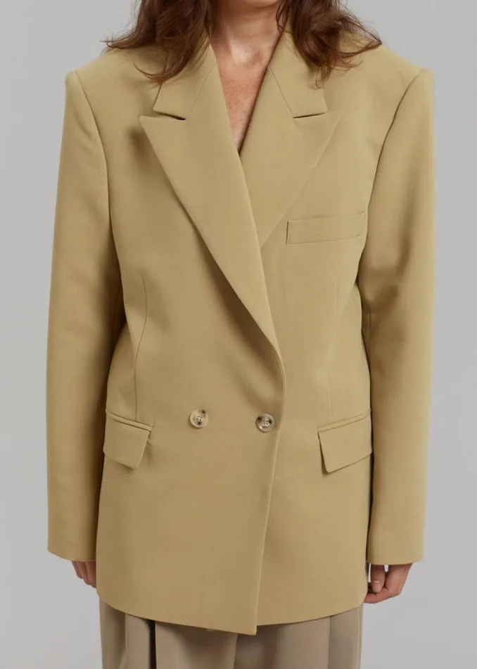 The Frankie Shop Rosali Blazer 8211 Khaki Shop Outerwear
