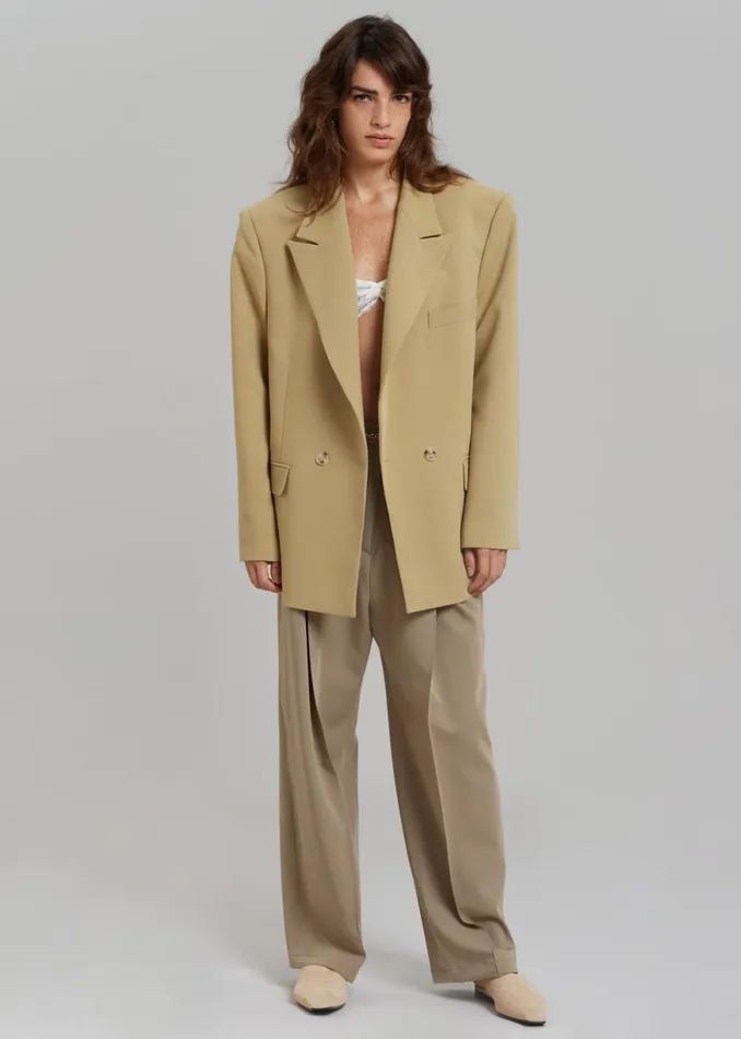 The Frankie Shop Rosali Blazer 8211 Khaki Shop Outerwear