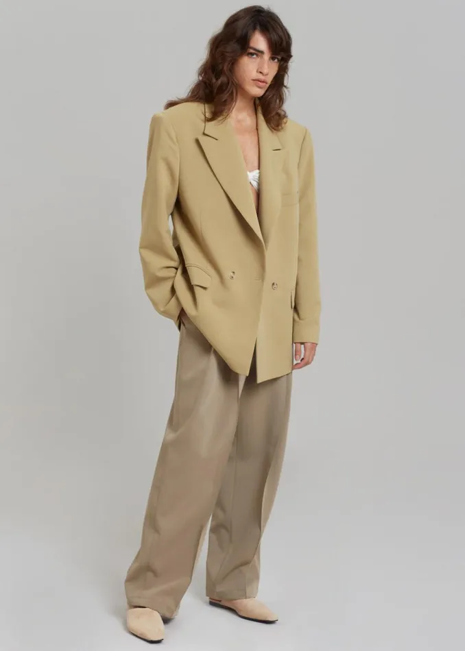 The Frankie Shop Rosali Blazer 8211 Khaki Shop Outerwear