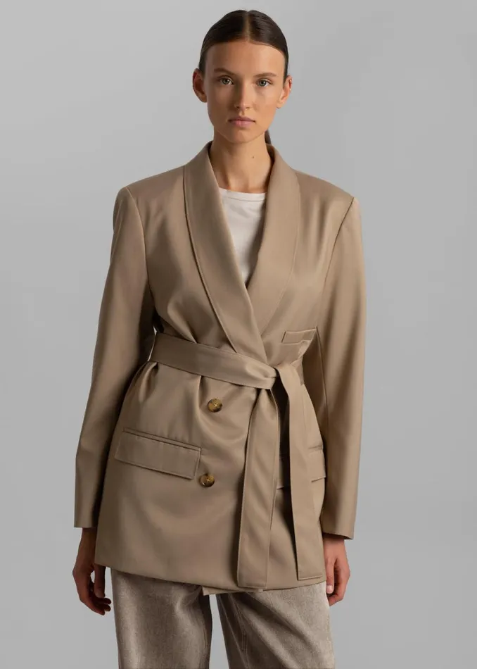 The Frankie Shop Sidonie Blazer 8211 Taupe Shop Outerwear