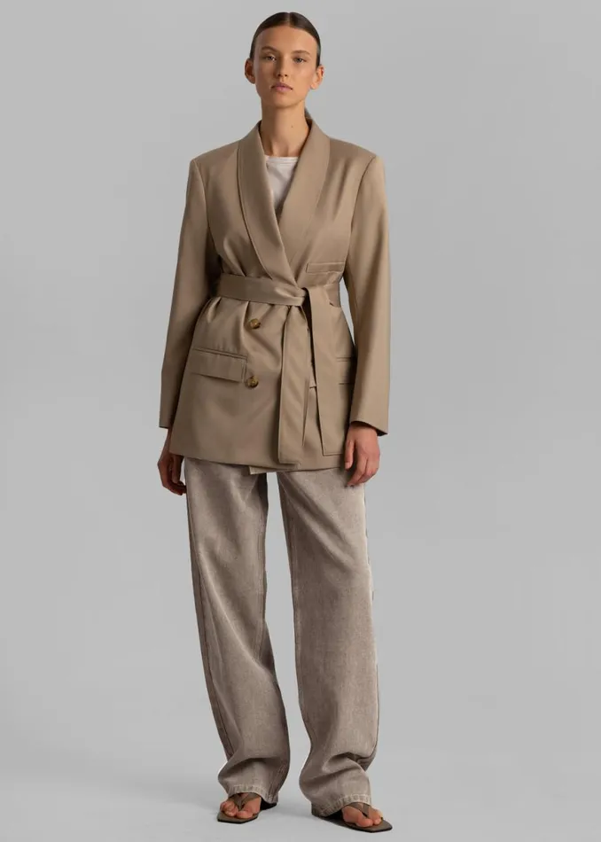 The Frankie Shop Sidonie Blazer 8211 Taupe Shop Outerwear