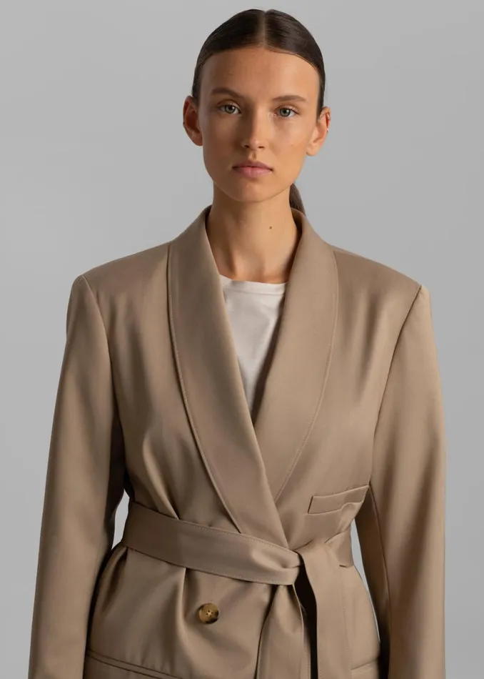 The Frankie Shop Sidonie Blazer 8211 Taupe Shop Outerwear