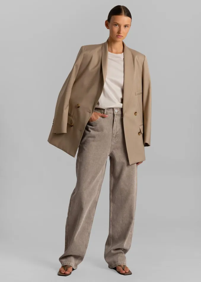 The Frankie Shop Sidonie Blazer 8211 Taupe Shop Outerwear