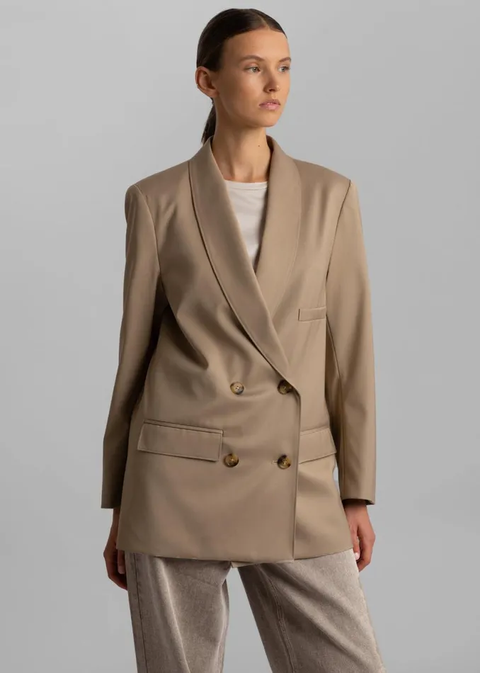 The Frankie Shop Sidonie Blazer 8211 Taupe Shop Outerwear