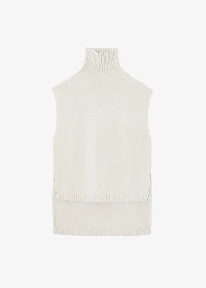 The Frankie Shop Vira Sleeveless Knit Turtleneck 8211 Oat Shop Knitwear