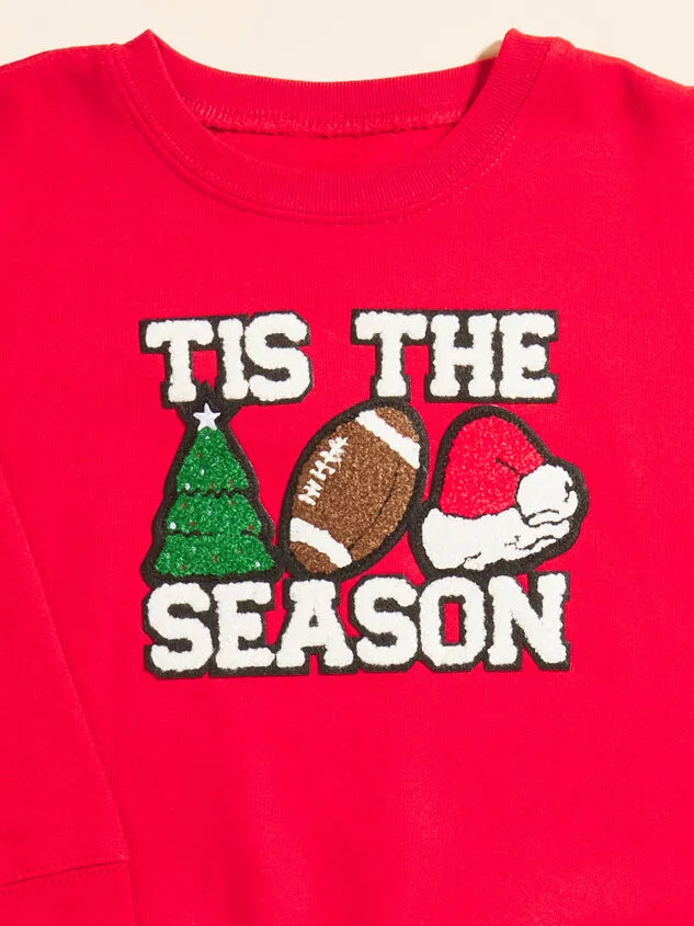 Tis The Football Season Graphic Sweatshirt Red Boy Altar039d State Tops Tis The Football Season Graphic Sweatshirt Red Boy Altar039d State Tops
