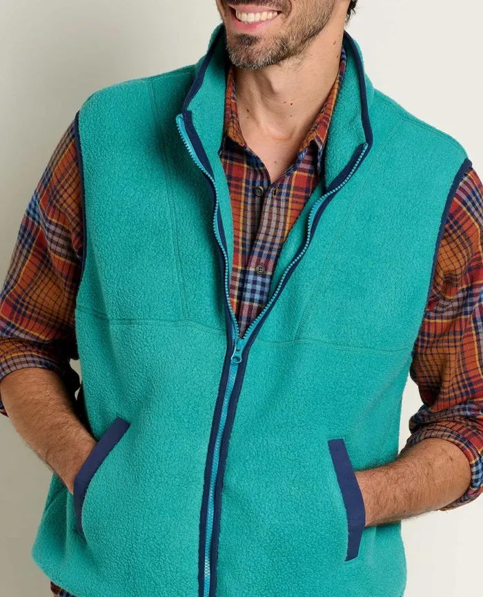 ToadandCo Jackets and Layers Men039s Campo Fleece Vest Cyan 8211 Men039s