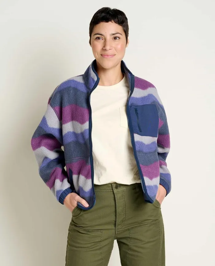 ToadandCo Jackets and Layers Women039s Campo Fleece Jacket Mountain Print 8211 Women039s