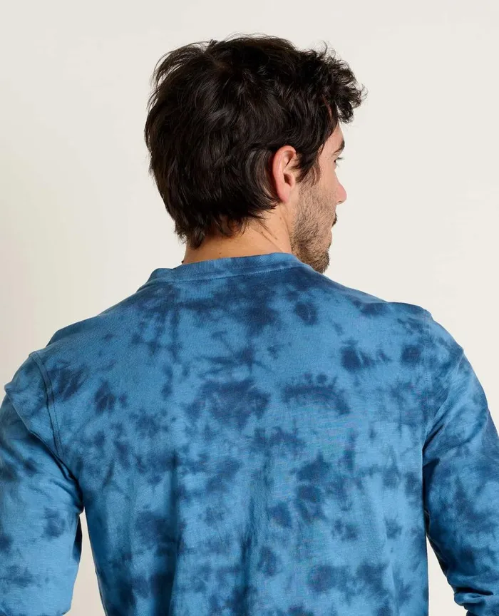 ToadandCo Shirts Men039s Primo Long Sleeve Henley True Navy Tie Dye 8211 Men039s