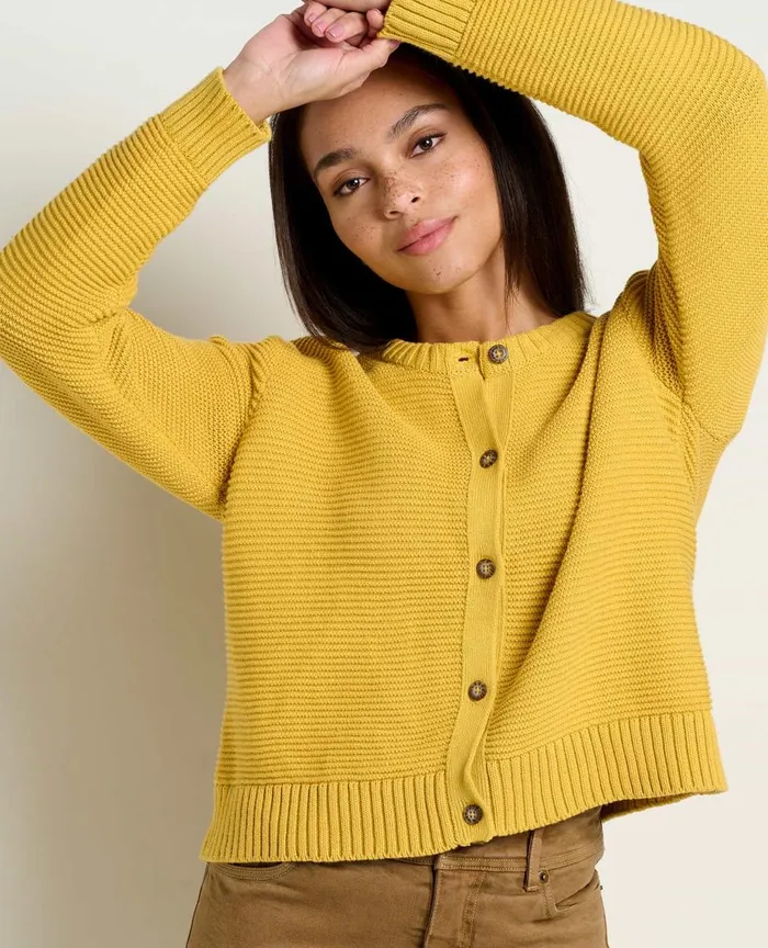 ToadandCo Sweaters Bianca Crew Cardigan Chamomile 8211 Women039s