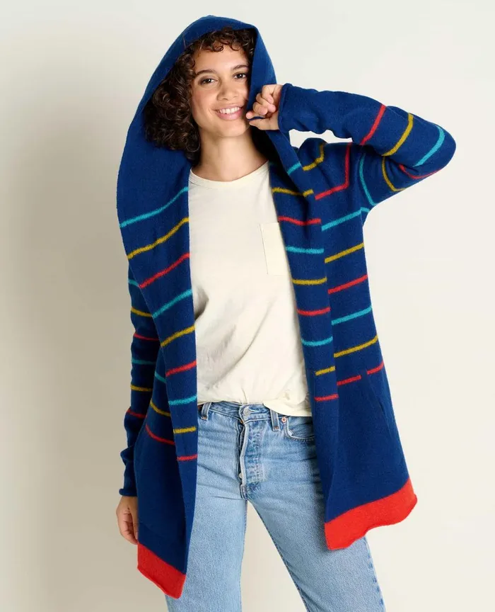 ToadandCo Sweaters Merino Heartfelt Hoodie True Navy Stripe 8211 Women039s