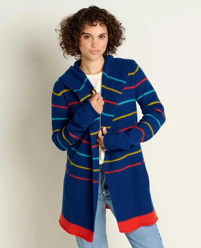 ToadandCo Sweaters Merino Heartfelt Hoodie True Navy Stripe 8211 Women039s
