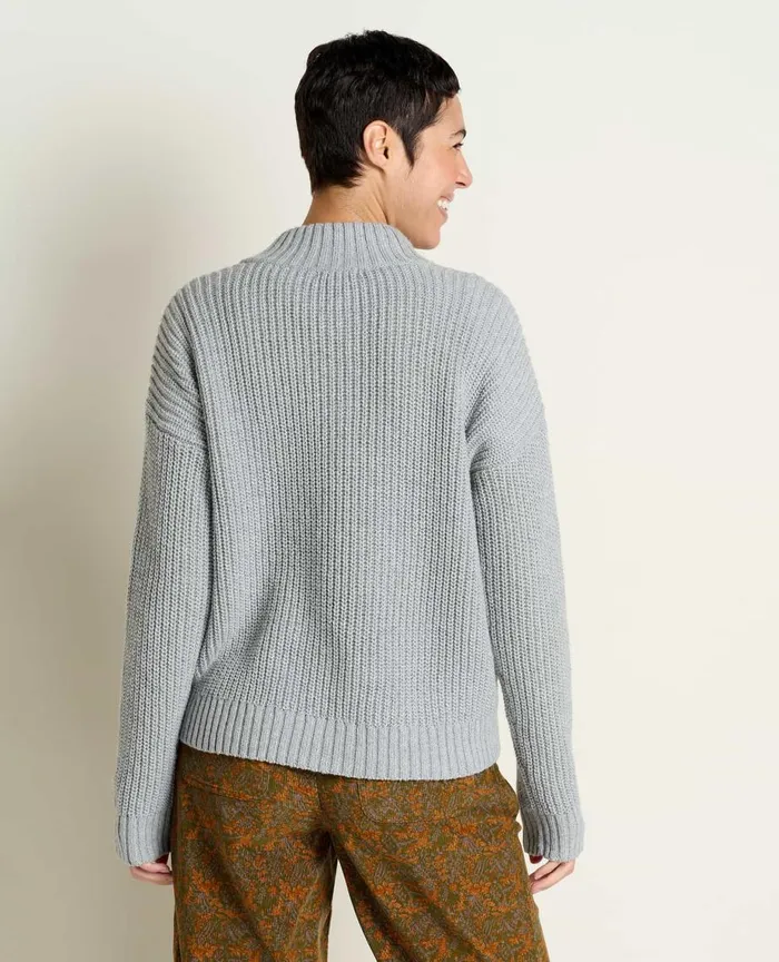ToadandCo Sweaters Moss Point Henley Sweater Light Ash Heather 8211 Women039s
