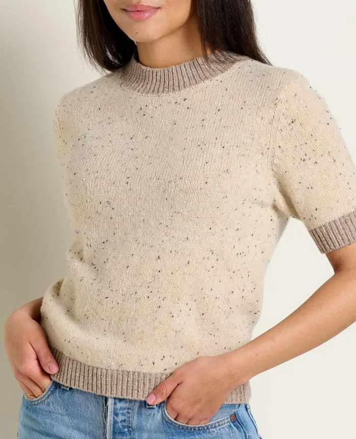 ToadandCo Sweaters Wilde Short Sleeve Sweater Almond 8211 Women039s