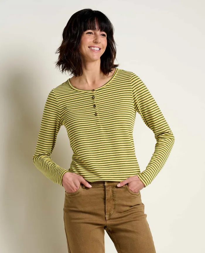 ToadandCo Tops and TShirts Piru Long Sleeve Henley Pike Trio Stripe 8211 Women039s