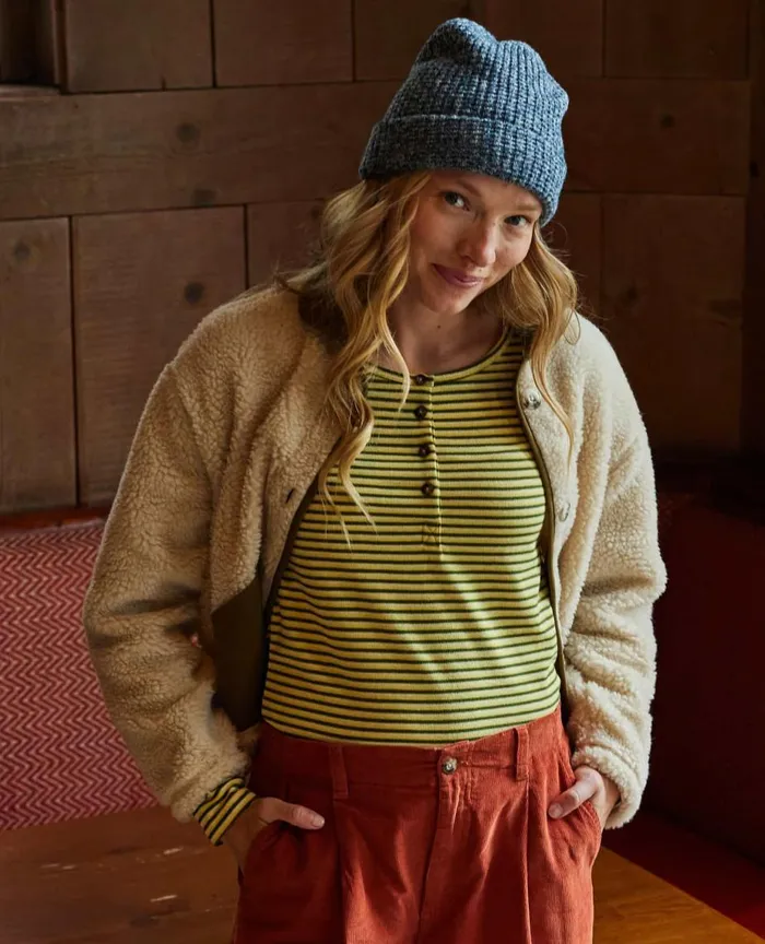 ToadandCo Tops and TShirts Piru Long Sleeve Henley Pike Trio Stripe 8211 Women039s