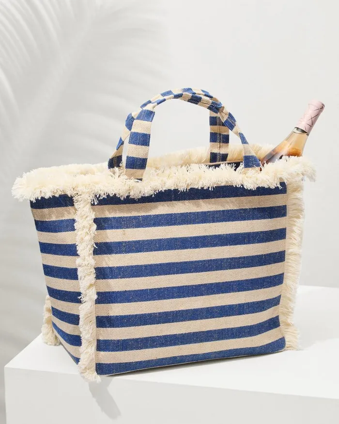 Tommy Bahama Beach Bags Canvas Cooler Tote Blue Stripe 8211 Beach and Home
